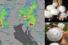 U Sloveniji padao grad veličine narandže