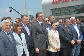 Otvoren aerodrom "Morava", u prisustvu Vučića, Dodika i Brnabićeve
