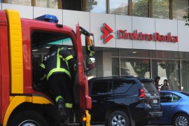 MUP: Požar u maloj pomoćnoj prostoriji u podrumu banke