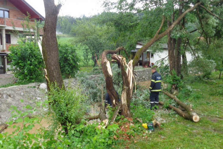 Nevrijeme u Tarčinu: Vjetar čupao stabla, letjeli krovovi