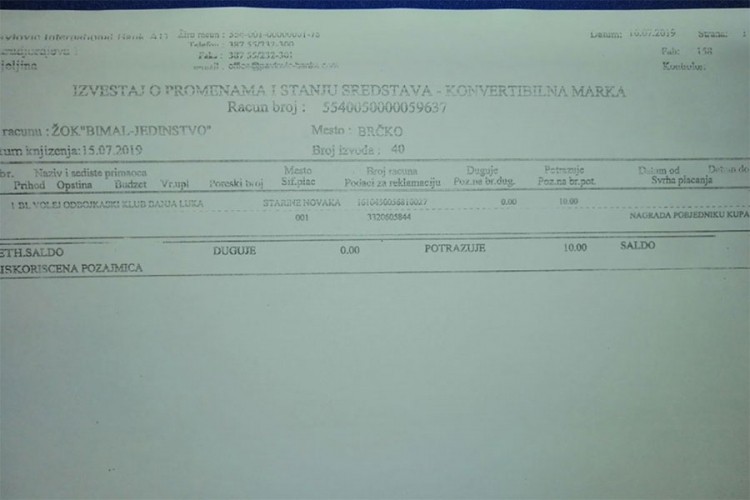 Za osvojen Kup BiH dobile po 50 feninga