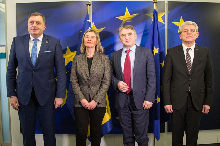 Članovi Predsjedništva BiH kod Mogerinijeve
