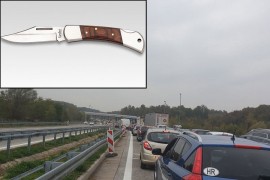 Obilazio kolonu kod naplatne kućice pa posječen čakijom
