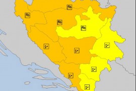 BiH u "narandžastom" zbog najavljenog nevremena