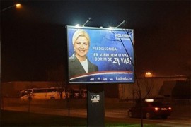 Bilbord sa likom Kitarovićeve osvanuo u Subotici