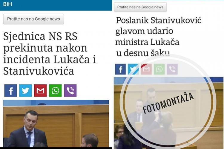 Redakcija "Nezavisnih": Screenshot koji se širi mrežama fotomontaža
