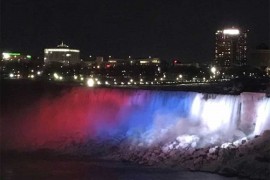 Srpska zastava na Nijagarinim vodopadima