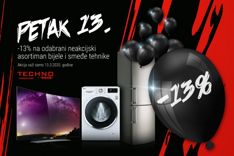 Petak 13. vam donosi 13% popusta u Techno Shopu