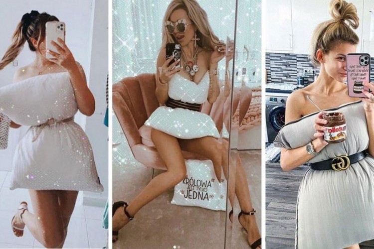 Novi modni hit: "Oblačenje" na sebe jastuka s kajišem