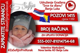 "Za Sofijin prvi korak" pozovite 1415
