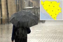 Žuti meteoalarm za cijelo područje BiH