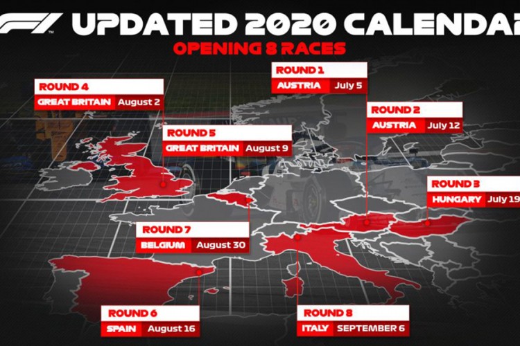 Formula 1 počinje 5. jula u Austriji, poznati termini osam trka
