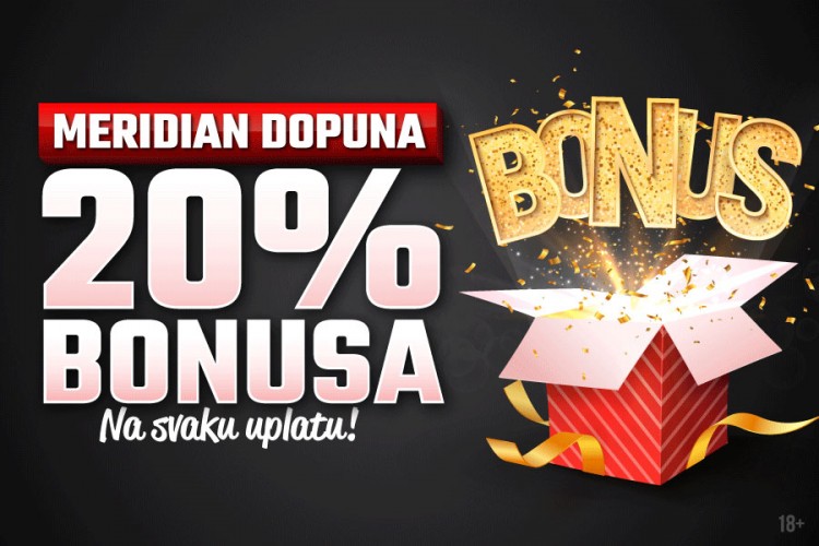 Meridian dopuna: Jednostavna uplata uz 20% bonusa