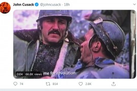 Džon Kjuzak u revoluciji sa Batom Živojinovićem i Borisom Dvornikom