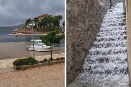 Potop u Šibeniku, munja izazvala požar na Hvaru