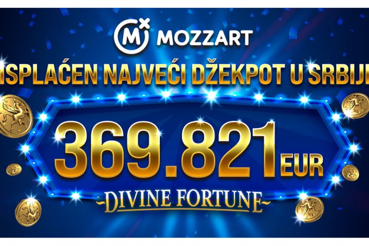 Mozzart  isplatio najveći džekpot u istoriji Srbije i regiona: 369.821 evro