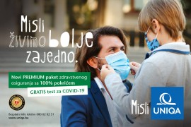Misli živimo bolje zajedno: UNIQA poklanja test na kovid-19