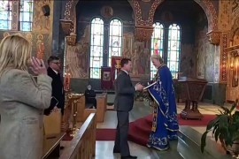 Grenel na liturgiji u hramu Svetog Save u Milvokiju