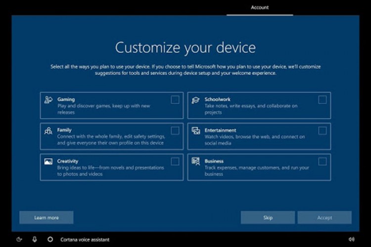 Windows 10 uskoro će pitati korisnike za šta koriste računar