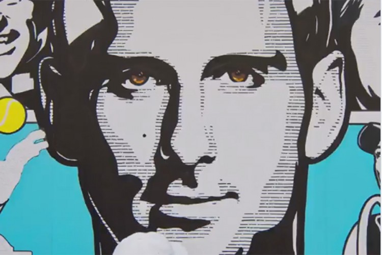Đokovićev mural na zidinama Rolan Garosa
