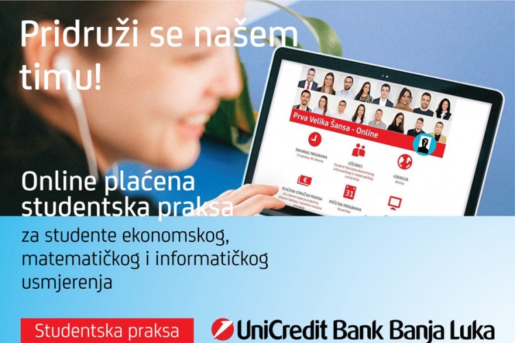 Prva online plaćena studentska praksa u UniCredit Bank