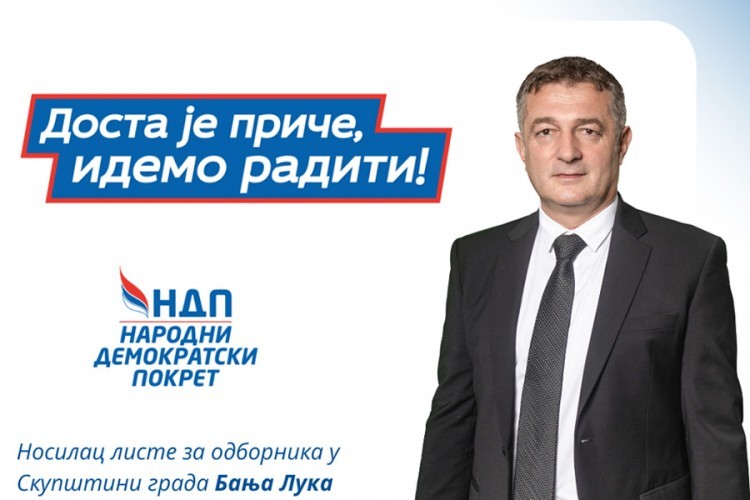 Lukić: NDP Banjaluka obustavlja predizborne skupove