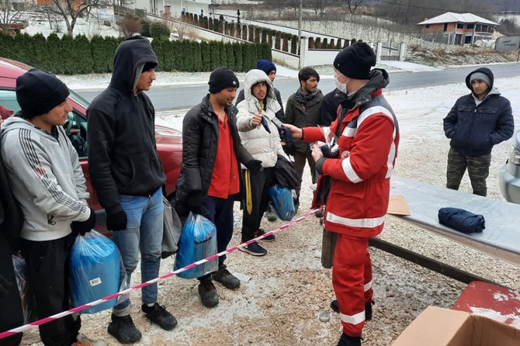 Migranti se u šumi pripremaju da pređu granicu EU