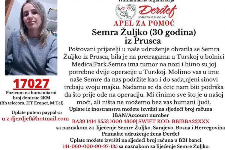 Majci dvoje djece potrebna pomoć za liječenje u Turskoj