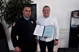 Zahvalnica komandiru Policijske stanice Bileća
