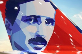 Novi avion Er Srbije s likom Nikole Tesle stigao u Beograd
