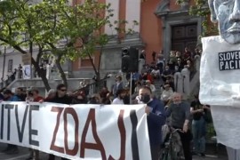 Protest protiv Janšine Vlade u Ljubljani