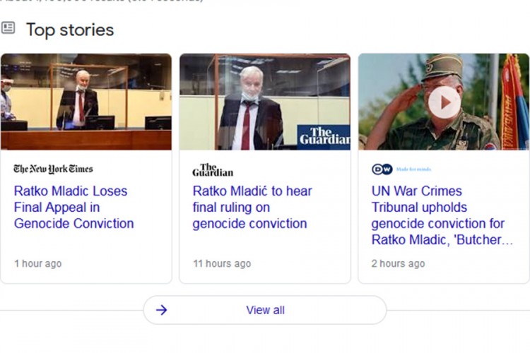 Svjetski mediji prenijeli vijest o potvrđivanju kazne Mladiću