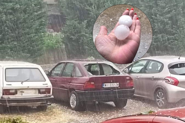 Jako nevrijeme u Srbiji: Pljusak paralisao saobraćaj, led tukao automobile