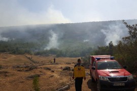 Bileća: Novi krak požara prema selu, vatrogasci na terenu