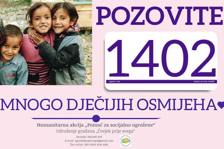 Pozovite 1402 za pomoć socijalno ugroženim porodicama