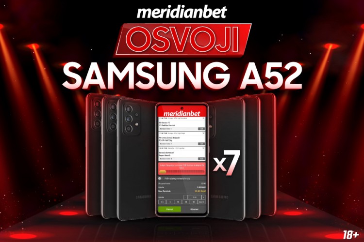 Meridian pokloni: Samsung A52 i 20 KM za besplatno klađenje