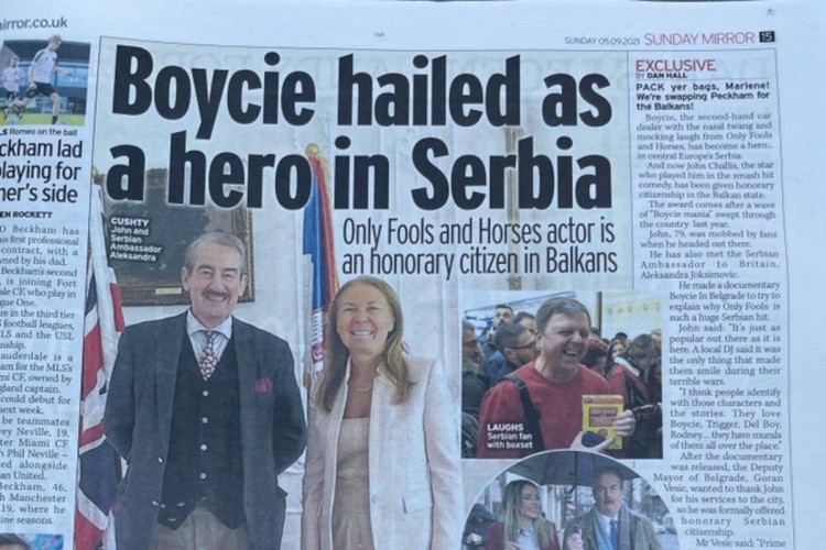 Londonski Miror o Bojsijevoj ljubavi prema Srbiji
