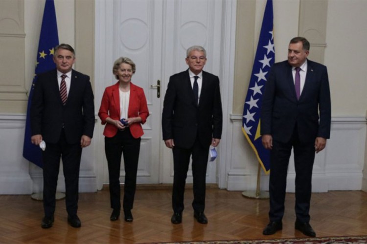 Članovi Predsjedništva BiH na sastanku sa predsjednicom Evropske komsije