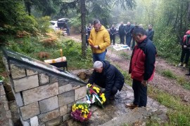Pomen stradalim borcima na brdu Meremišlje kod Višegrada