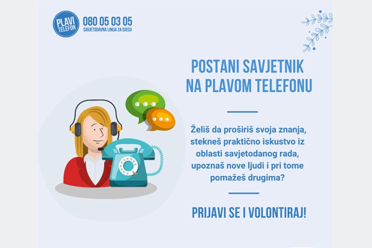 Produžen konkurs za volontere "Plavog telefona"