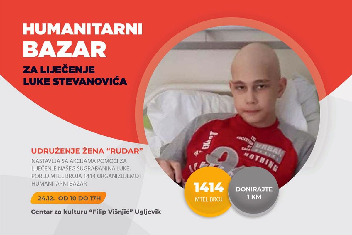Humanitarni bazar za Luku Stevanovića 24. decembra