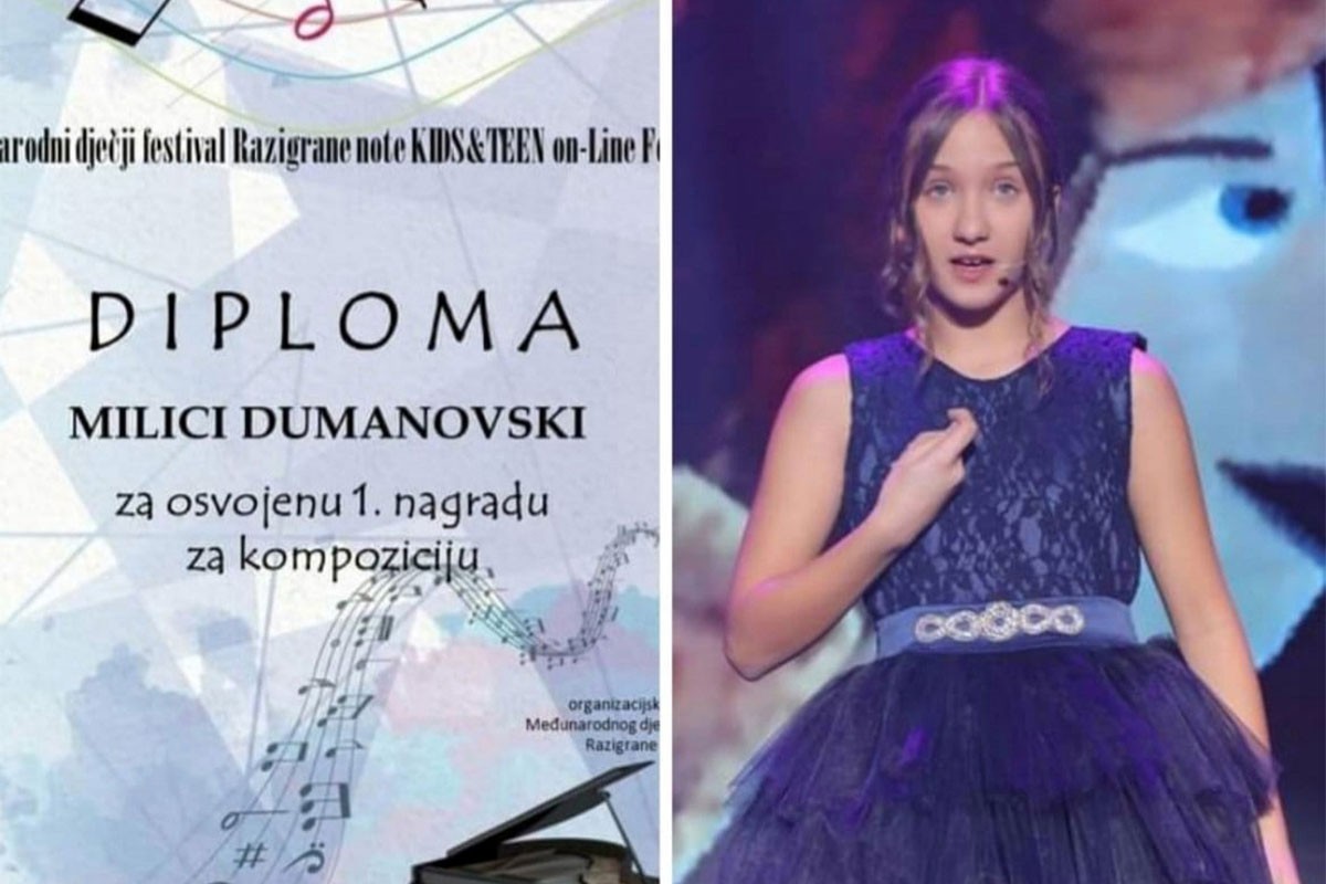 Milica Dumanovski iz Banjaluke najbolja na festivalu "Razigrane note"