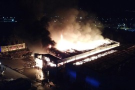 Veliki požar u bivšoj fabrici "Radoja Dakića" u Podgorici