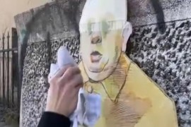 Oskrnavljen mural Branku Ćopiću