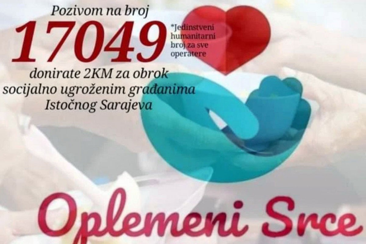 "Oplemeni srce": Bez obroka ostalo 60 korisnika