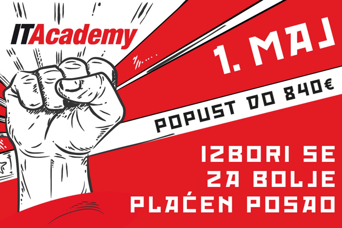 Prvomajska akcija na ITAcademy: Do 840 € popusta za najsavremenije IT školovanje