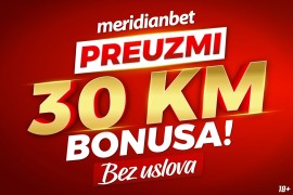 KLADIONICA MERIDIAN: Registruj se i uzmi 30 KM bonusa dobrodošlice