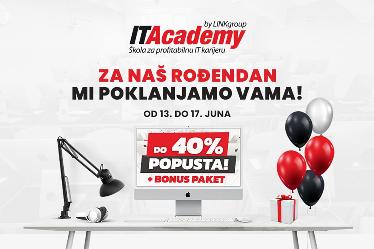 ITAcademy vam za svoj rođendan poklanja do 40% popusta na školarine