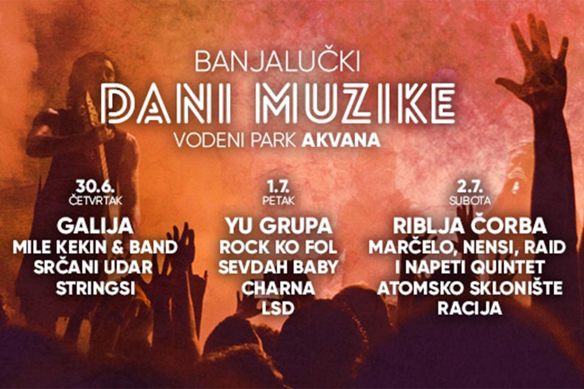 "Banjalučki dani muzike" - trodnevna zabave uz vrhunske bendove