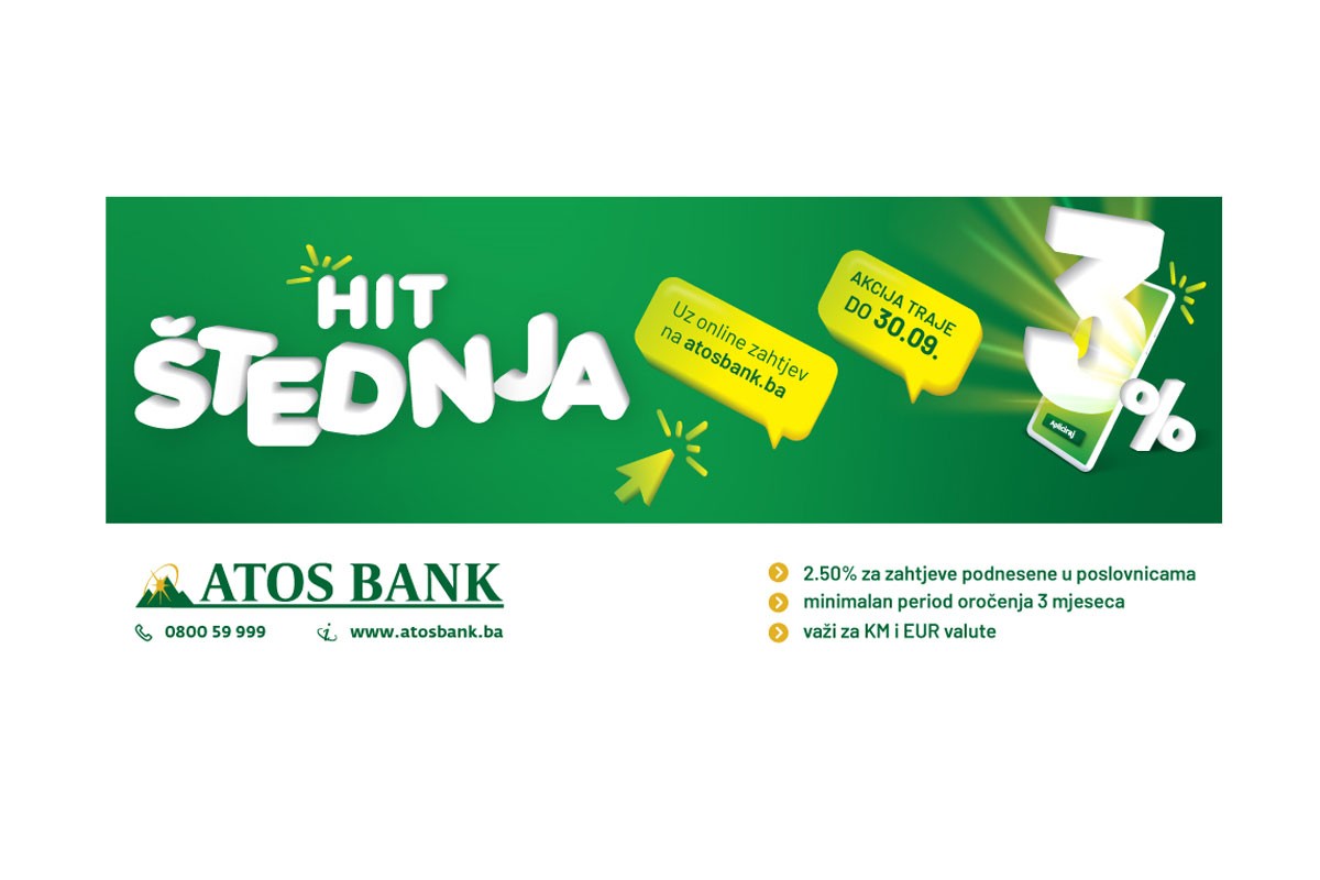 Velika akcijska HIT štednja uz Atos Bank